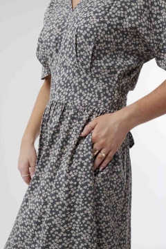 Dolman Sleeve V Neck Dress
